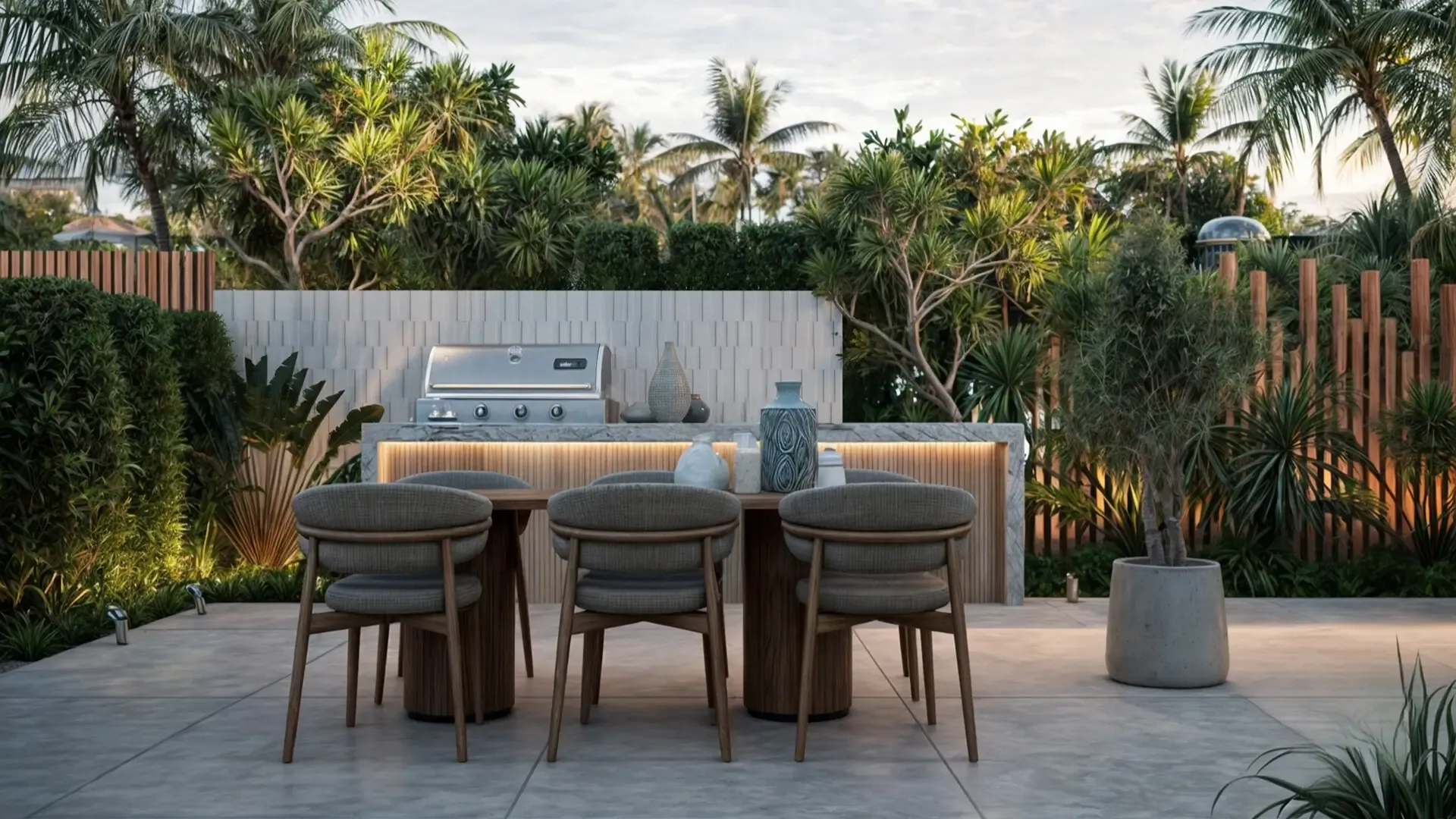 Outdoor kitchen and BBQ area in Dubai